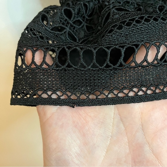 Bardot X Revolve Savannah Long Sleeve Carbon Black Lace Mini Dress Size Small - Picture 7 of 16